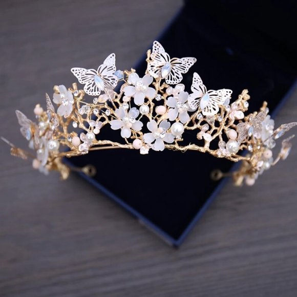 Butterfly Tiara, Butterfly Crown, Prom Jewelry Set, Homecoming, Quinceanera - Picture 2 of 7